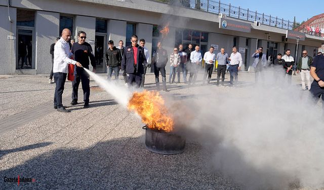 Çukurova Belediyesinde Yangın Tatbikatı Yapıldı