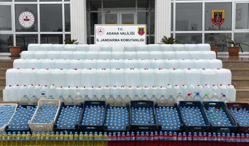 Adana’da 2 Bin 495 Litre Sahte Alkol Ele Geçirildi