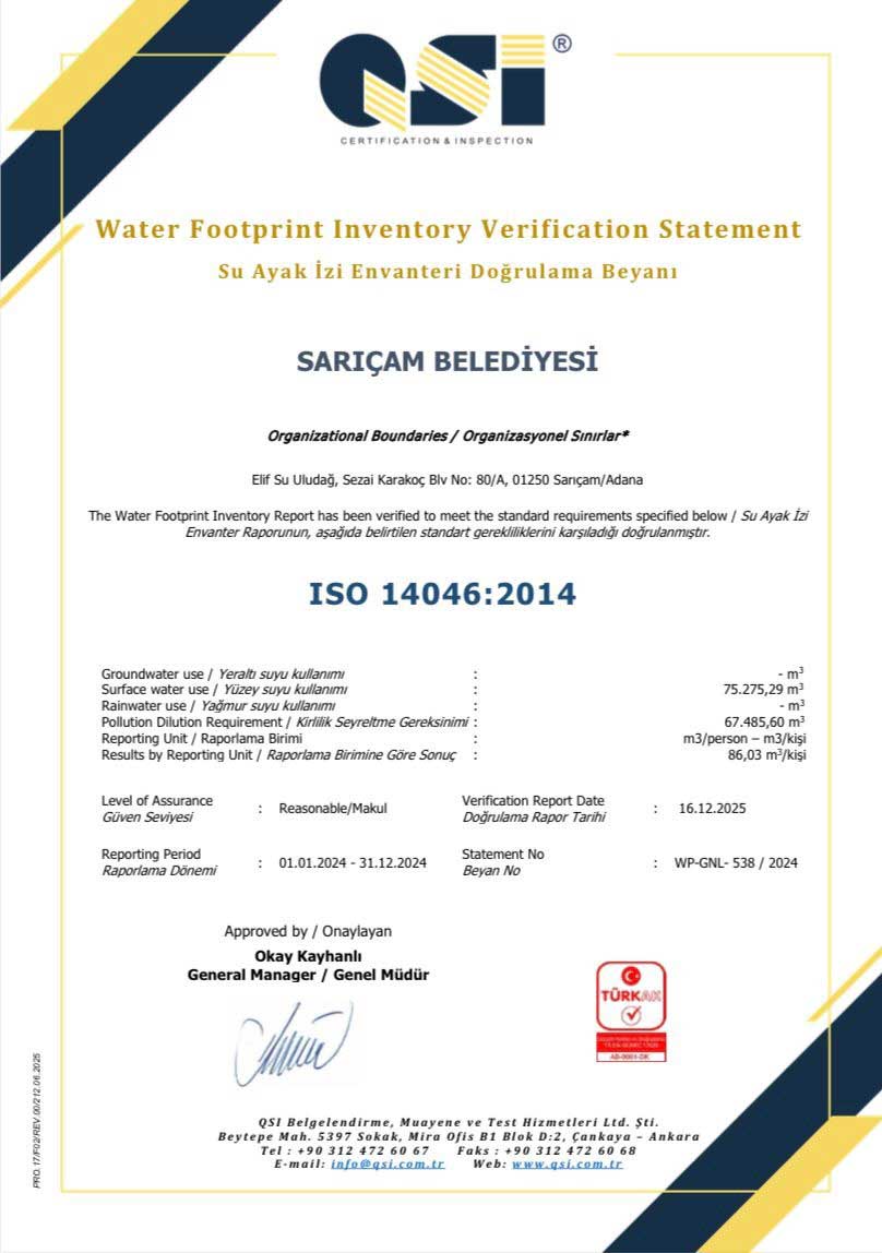 Saricam Belediyesi Certificatıon 2